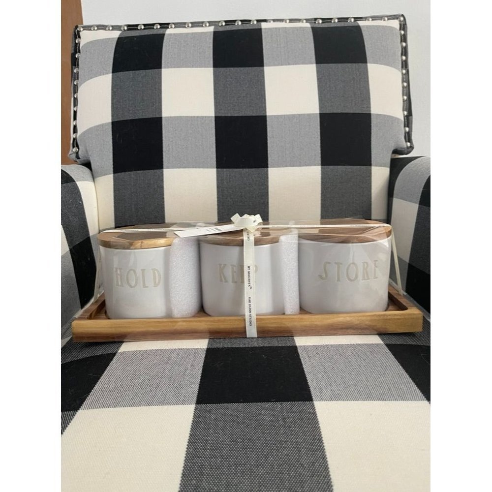 VHTF NWT Rae Dunn Studio Hold Keep Store Canister Set